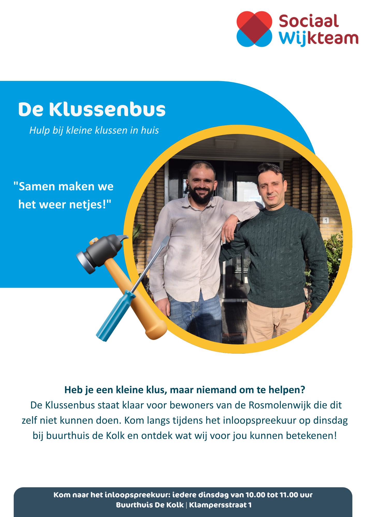 De Klussenbus van start in de Rosmolenwijk