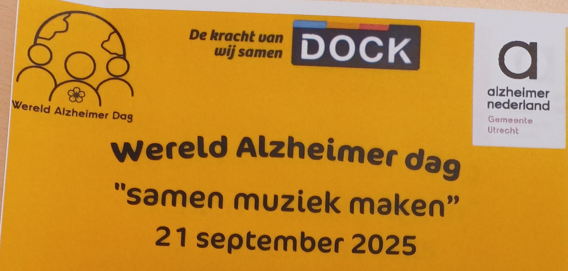 Wereld Alzheimer dag in Utrecht "Samen muziek maken"